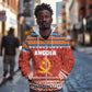 Angola Christmas Zip Hoodie Snowflake Pattern Tribal Santa Claus Motif - African Pride
