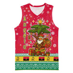 Angola Christmas Basketball Jersey Santa Gifts and National Flag Map Motif - African Pride