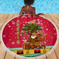 Angola Christmas Beach Blanket Santa Gifts and National Flag Map Motif - African Pride
