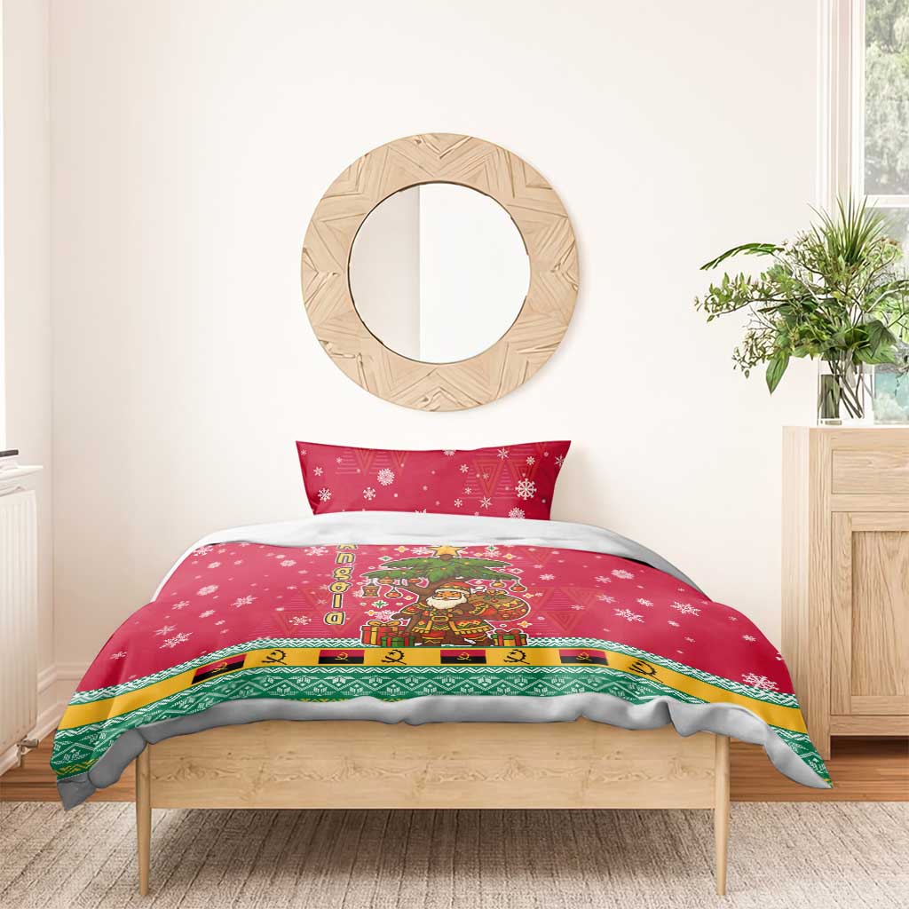 Angola Christmas Bedding Set Santa Gifts and National Flag Map Motif - African Pride