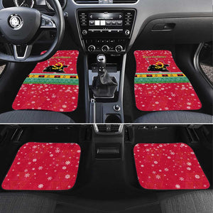 Angola Christmas Car Mats Santa Gifts and National Flag Map Motif - African Pride