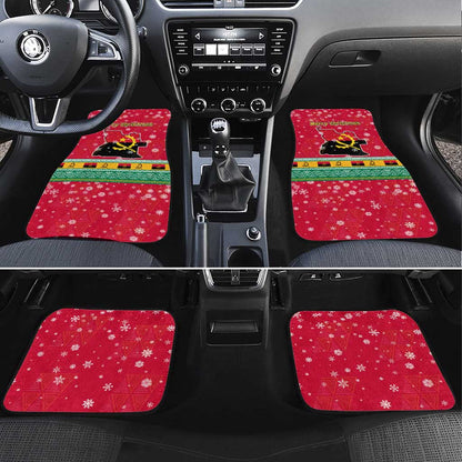 Angola Christmas Car Mats Santa Gifts and National Flag Map Motif - African Pride
