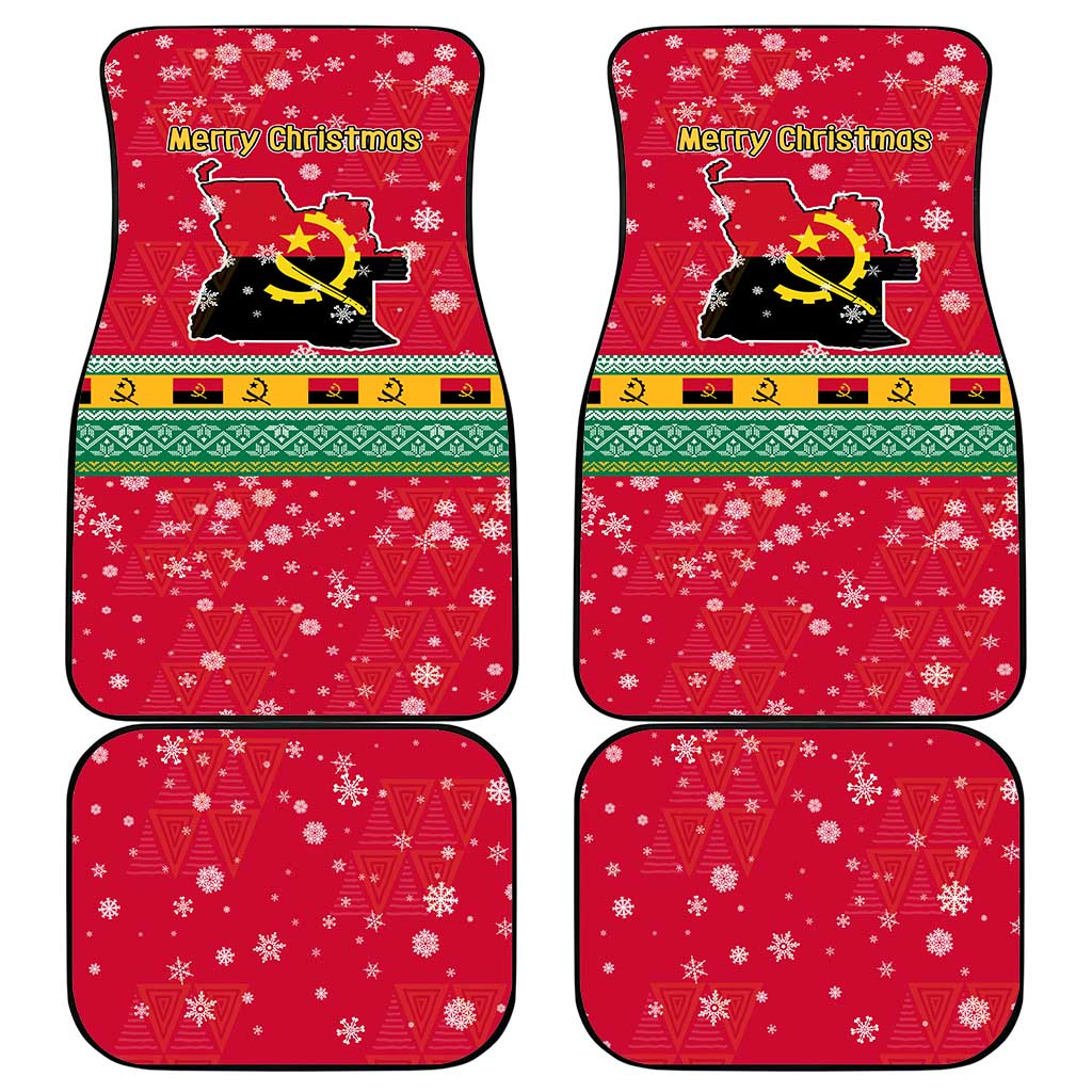 Angola Christmas Car Mats Santa Gifts and National Flag Map Motif - African Pride