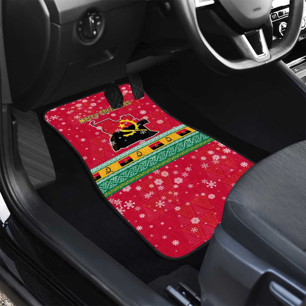 Angola Christmas Car Mats Santa Gifts and National Flag Map Motif - African Pride