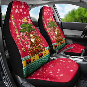 Angola Christmas Car Seat Cover Santa Gifts and National Flag Map Motif - African Pride