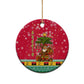 Angola Christmas Ceramic Ornament Santa Gifts and National Flag Map Motif - African Pride
