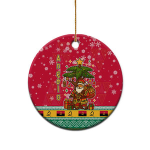 Angola Christmas Ceramic Ornament Santa Gifts and National Flag Map Motif - African Pride
