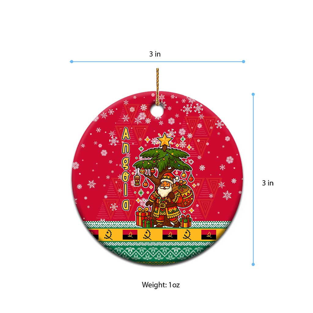 Angola Christmas Ceramic Ornament Santa Gifts and National Flag Map Motif - African Pride