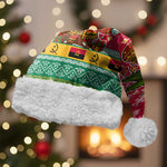 Angola Christmas Santa Hat Santa Gifts and National Flag Map Motif - African Pride