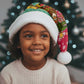 Angola Christmas Santa Hat Santa Gifts and National Flag Map Motif - African Pride