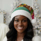 Angola Christmas Santa Hat Santa Gifts and National Flag Map Motif - African Pride