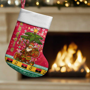 Angola Christmas Stocking Santa Gifts and National Flag Map Motif - African Pride