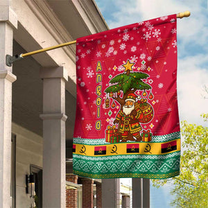 Angola Christmas Garden Flag Santa Gifts and National Flag Map Motif - African Pride