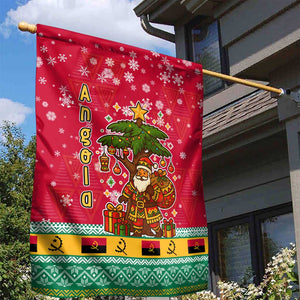 Angola Christmas Garden Flag Santa Gifts and National Flag Map Motif - African Pride
