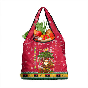 Angola Christmas Grocery Bag Santa Gifts and National Flag Map Motif - African Pride