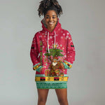 Angola Christmas Hoodie Dress Santa Gifts and National Flag Map Motif - African Pride