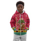 Angola Christmas Kid Hoodie Santa Gifts and National Flag Map Motif - African Pride
