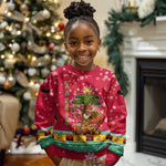 Angola Christmas Kid Ugly Christmas Sweater Santa Gifts and National Flag Map Motif - African Pride
