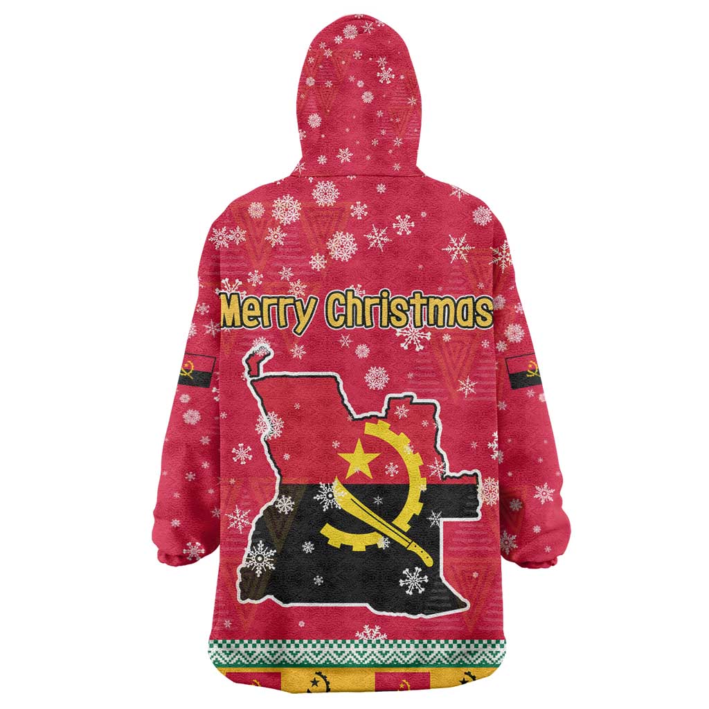 Angola Christmas Kid Wearable Blanket Hoodie Santa Gifts and National Flag Map Motif - African Pride