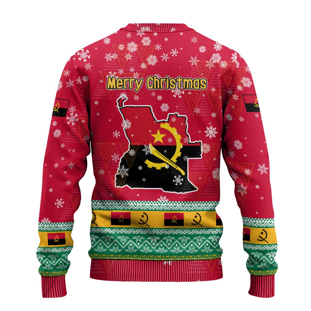 Angola Christmas Ugly Christmas Sweater Santa Gifts and National Flag Map Motif - African Pride
