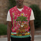 Angola Christmas Knitted V-Neck Vest Santa Gifts and National Flag Map Motif - African Pride