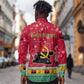 Angola Christmas Long Sleeve Button Shirt Santa Gifts and National Flag Map Motif - African Pride