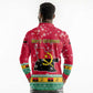Angola Christmas Long Sleeve Polo Shirt Santa Gifts and National Flag Map Motif - African Pride