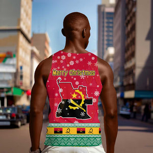 Angola Christmas Men Tank Top Santa Gifts and National Flag Map Motif - African Pride