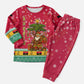 Angola Christmas Pajama Set Santa Gifts and National Flag Map Motif - African Pride