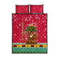 Angola Christmas Quilt Bed Set Santa Gifts and National Flag Map Motif - African Pride