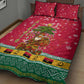 Angola Christmas Quilt Bed Set Santa Gifts and National Flag Map Motif - African Pride