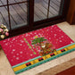 Angola Christmas Rubber Doormat Santa Gifts and National Flag Map Motif - African Pride