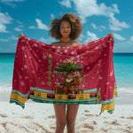 Angola Christmas Sarong Santa Gifts and National Flag Map Motif - African Pride