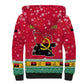 Angola Christmas Sherpa Hoodie Santa Gifts and National Flag Map Motif - African Pride