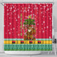 Angola Christmas Shower Curtain Santa Gifts and National Flag Map Motif - African Pride