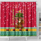 Angola Christmas Shower Curtain Santa Gifts and National Flag Map Motif - African Pride