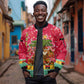 Angola Christmas Sleeve Zip Bomber Jacket Santa Gifts and National Flag Map Motif - African Pride