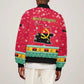 Angola Christmas Sleeve Zip Bomber Jacket Santa Gifts and National Flag Map Motif - African Pride
