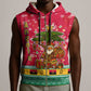 Angola Christmas Sleeveless Zip Hoodie Santa Gifts and National Flag Map Motif - African Pride