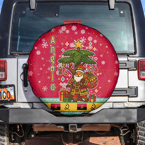 Angola Christmas Spare Tire Cover Santa Gifts and National Flag Map Motif - African Pride