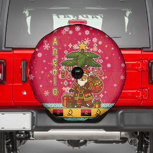 Angola Christmas Spare Tire Cover Santa Gifts and National Flag Map Motif - African Pride