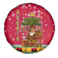 Angola Christmas Spare Tire Cover Santa Gifts and National Flag Map Motif - African Pride