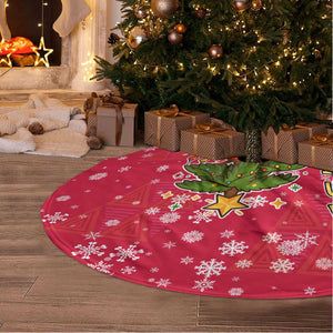 Angola Christmas Tree Skirt Santa Gifts and National Flag Map Motif - African Pride