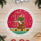 Angola Christmas Tree Skirt Santa Gifts and National Flag Map Motif - African Pride