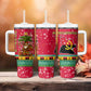 Angola Christmas Tumbler With Handle Santa Gifts and National Flag Map Motif - African Pride