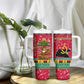 Angola Christmas Tumbler With Handle Santa Gifts and National Flag Map Motif - African Pride