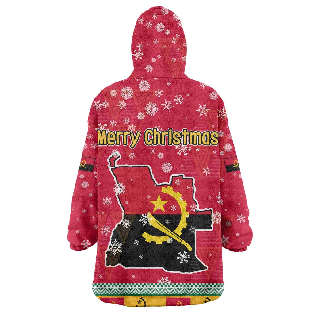 Angola Christmas Wearable Blanket Hoodie Santa Gifts and National Flag Map Motif - African Pride
