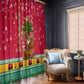 Angola Christmas Window Curtain Santa Gifts and National Flag Map Motif - African Pride