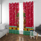 Angola Christmas Window Curtain Santa Gifts and National Flag Map Motif - African Pride