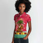 Angola Christmas Women Polo Shirt Santa Gifts and National Flag Map Motif - African Pride
